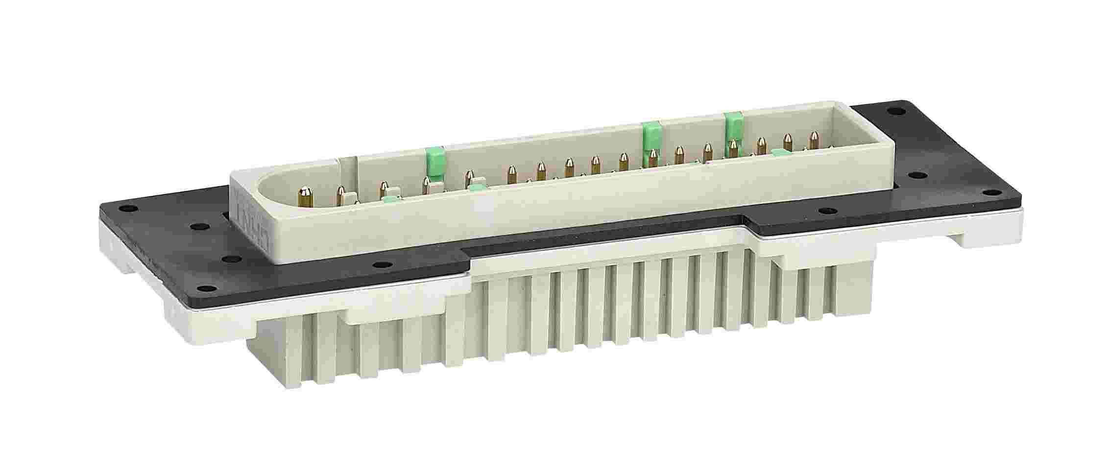 NTCD系列电力连接器 32芯插座轴测侧俯图