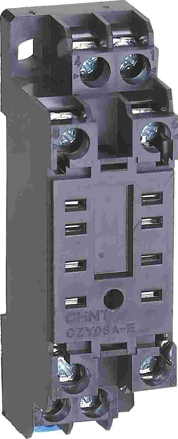 CZY08A-E(带手指安全防护) 小型电磁继电器插座侧俯图.png